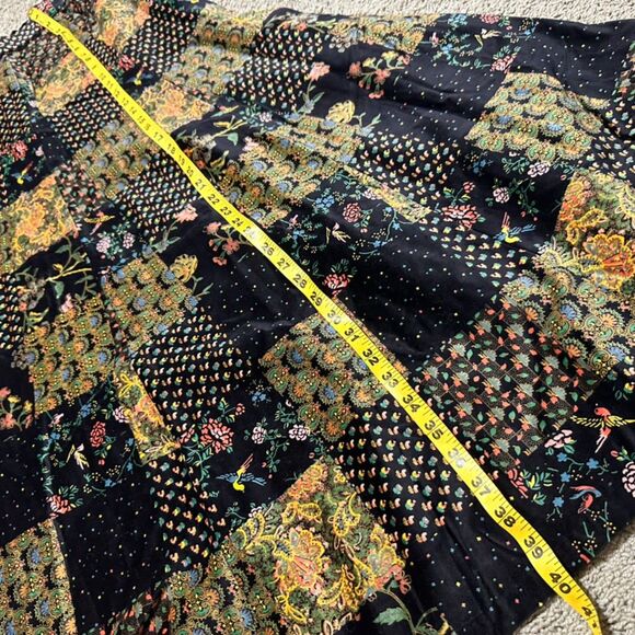 Vintage Century of Boston Union Made Velvet Boho Floral Patchwork Pattern Skirt - Picture 4 of 10